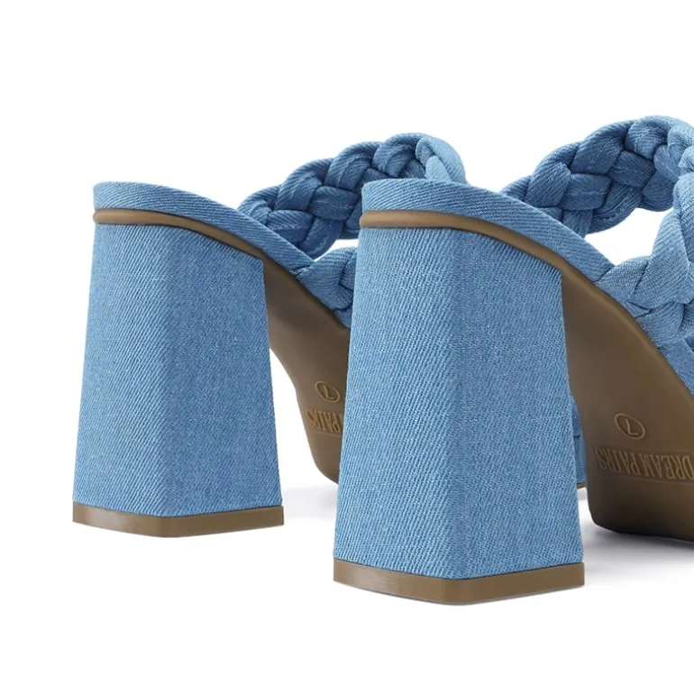 Two Braided Strap Platform Heels