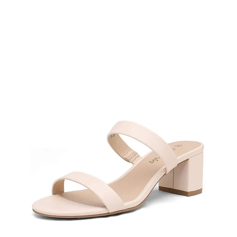 Two Strap Chunky Heel Sandals