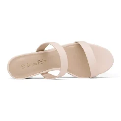Two Strap Chunky Heel Sandals