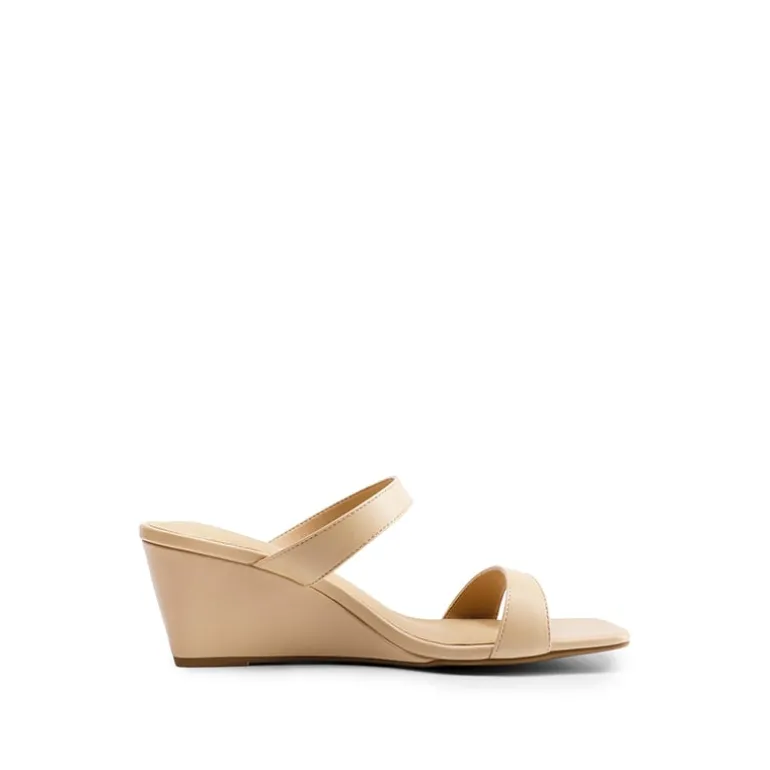 Two Strap Slip-On Wedge Sandals