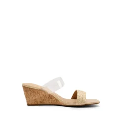 Two Strap Slip-On Wedge Sandals