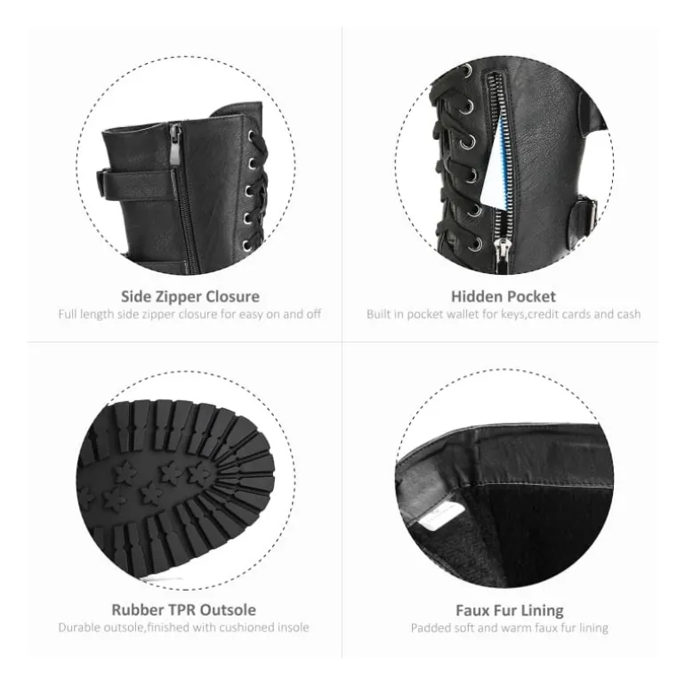 Utilitarian Ankle Mid Calf Combat Boots