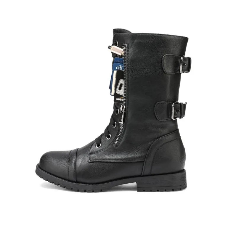 Utilitarian Ankle Mid Calf Combat Boots