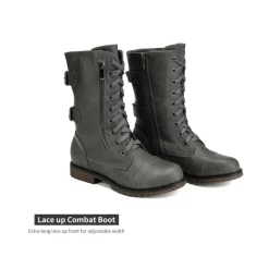 Utilitarian Ankle Mid Calf Combat Boots