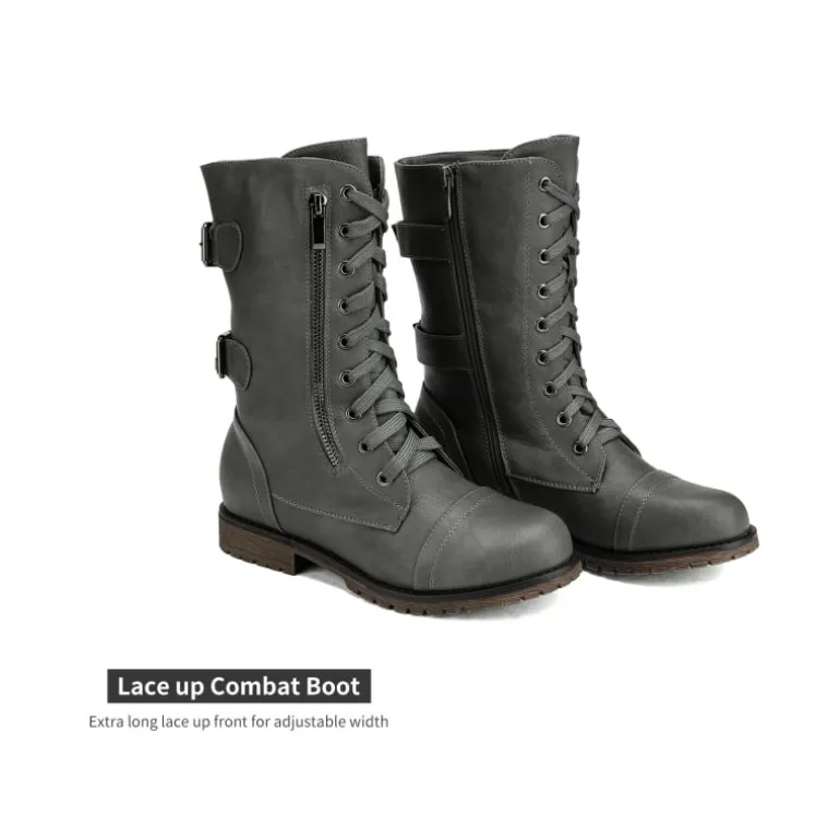 Utilitarian Ankle Mid Calf Combat Boots