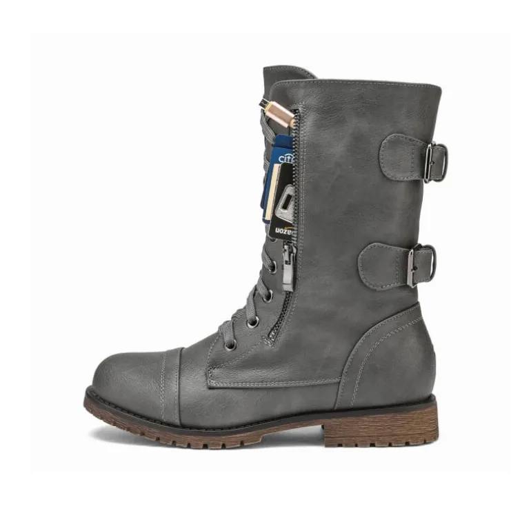 Utilitarian Ankle Mid Calf Combat Boots