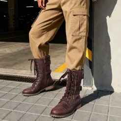 Utilitarian Ankle Mid Calf Combat Boots