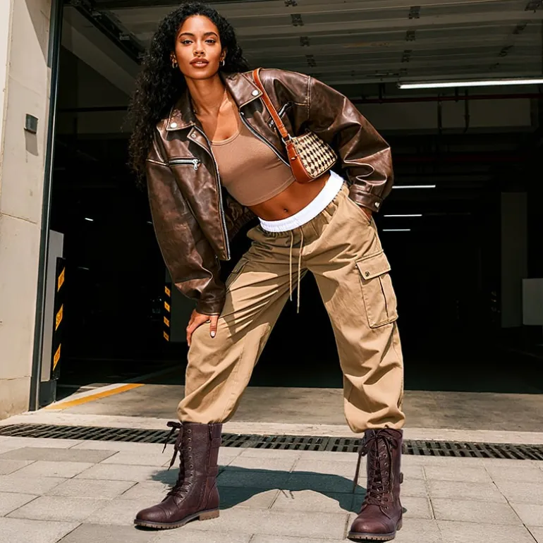 Utilitarian Ankle Mid Calf Combat Boots