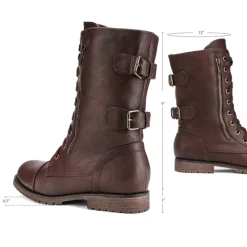 Utilitarian Ankle Mid Calf Combat Boots