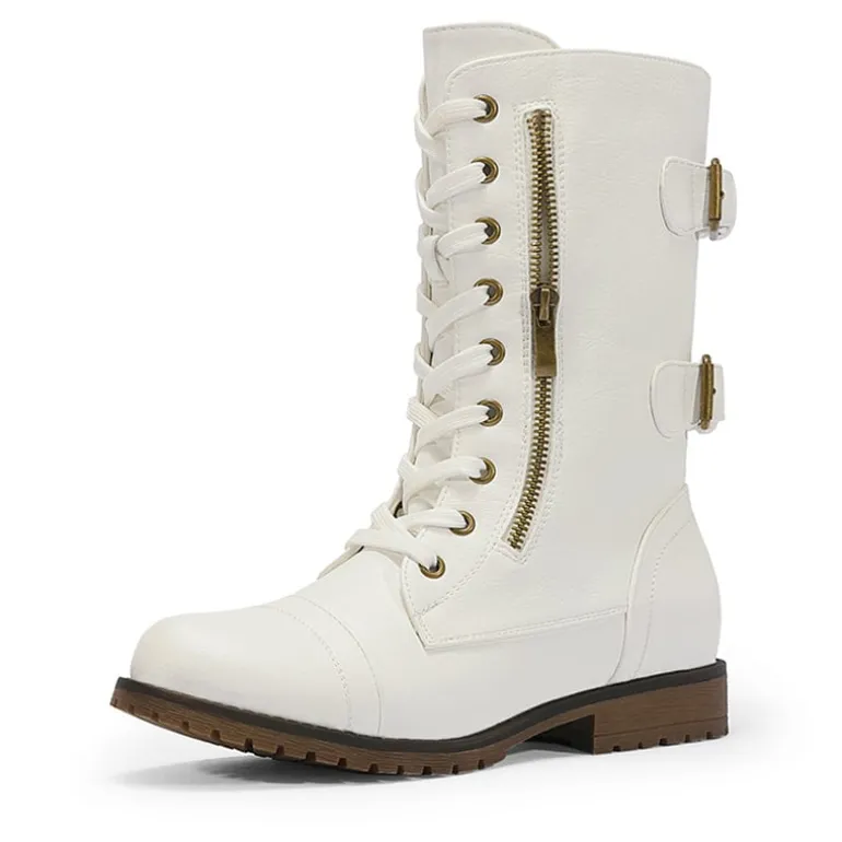 Utilitarian Ankle Mid Calf Combat Boots