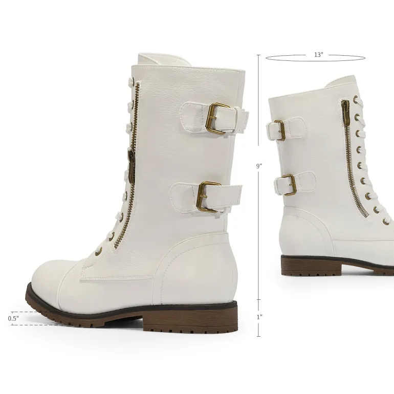 Utilitarian Ankle Mid Calf Combat Boots