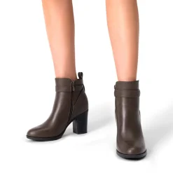 Vegan Leather Chunky Heel Ankle Boots