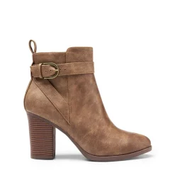 Vegan Leather Chunky Heel Ankle Boots