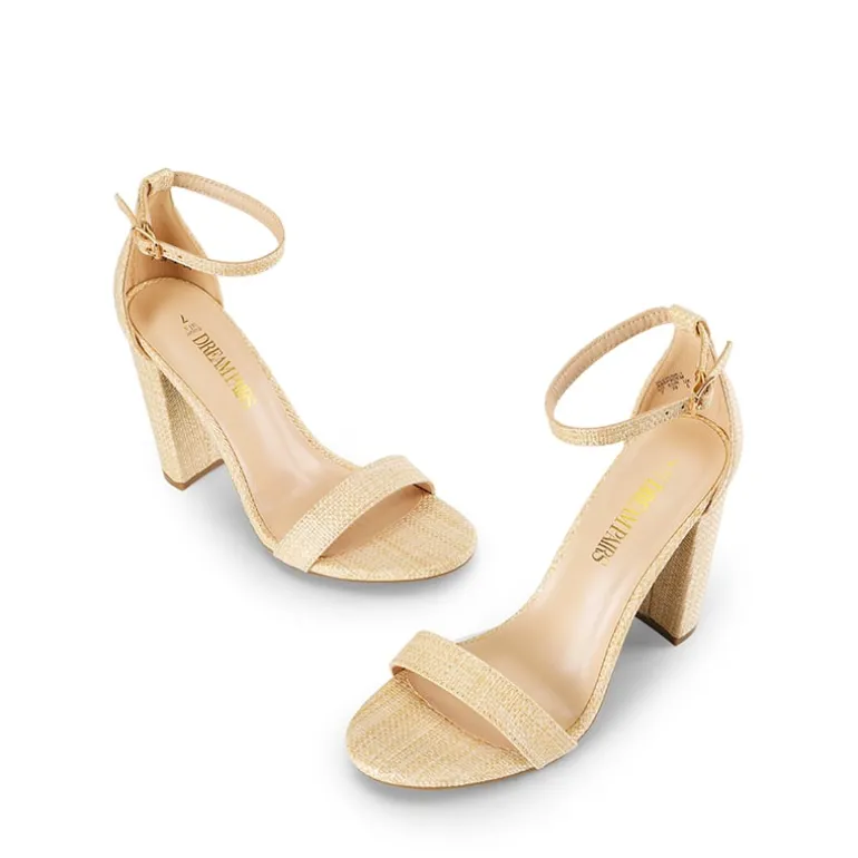 Vegan Leather Chunky Heel Sandals