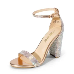 Vegan Leather Chunky Heel Sandals