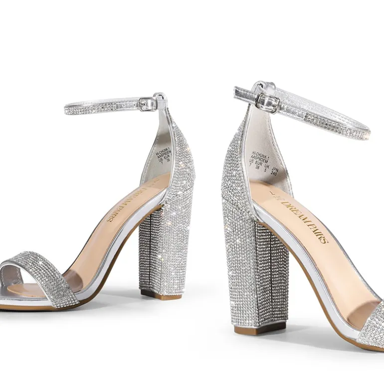 Vegan Leather Chunky Heel Sandals
