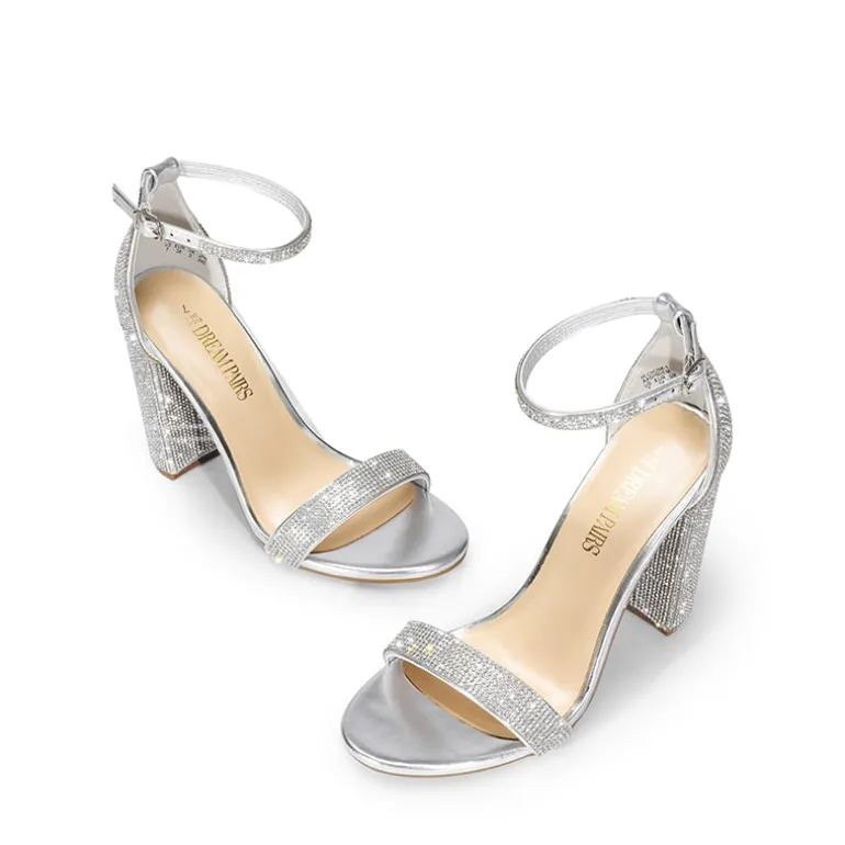 Vegan Leather Chunky Heel Sandals
