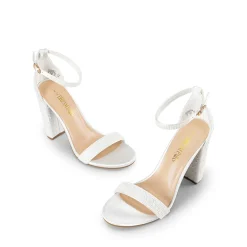 Vegan Leather Chunky Heel Sandals