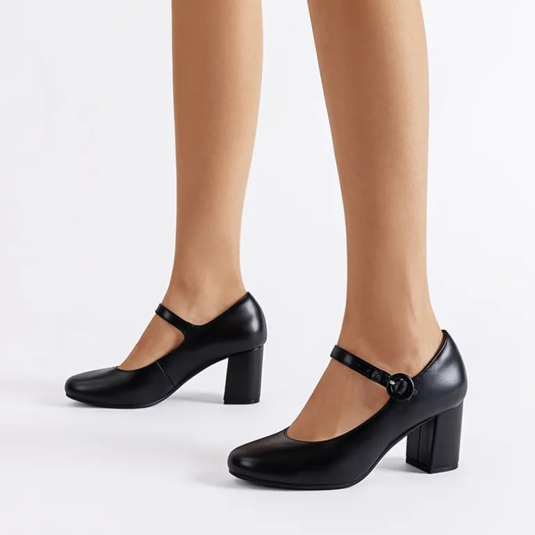 Vegan Leather Mary Jane Pumps