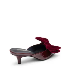Velvet Bow Kitten Heeled Mules
