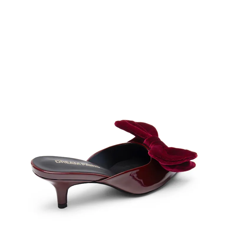 Velvet Bow Kitten Heeled Mules