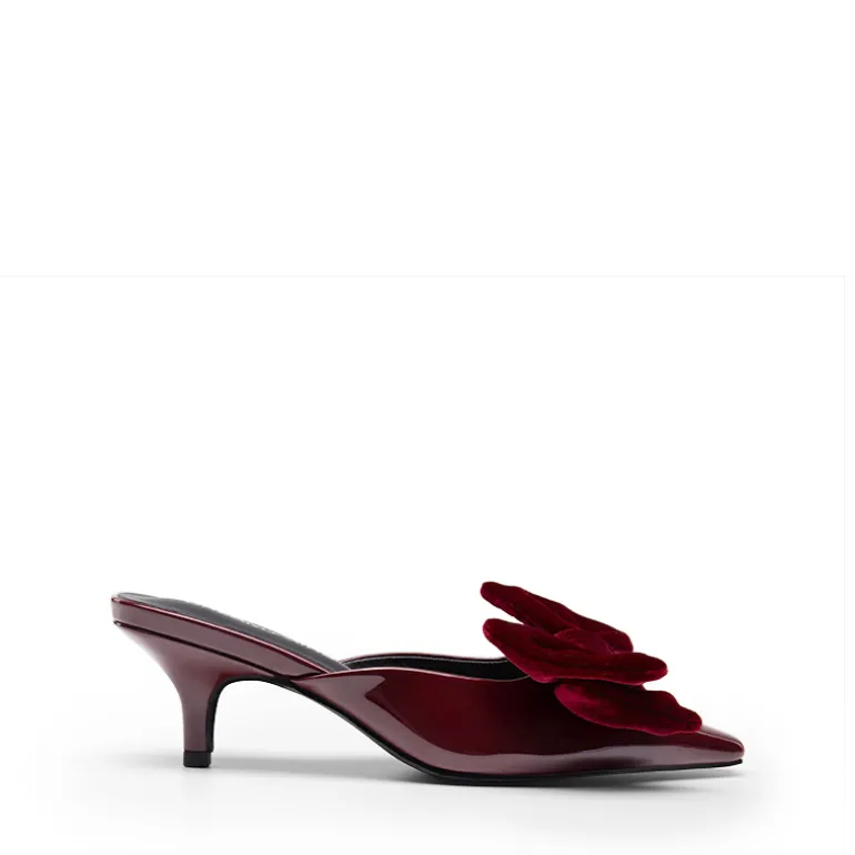 Velvet Bow Kitten Heeled Mules