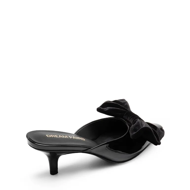 Velvet Bow Kitten Heeled Mules