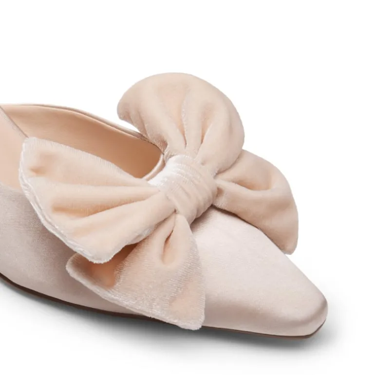 Velvet Bow Kitten Heeled Mules