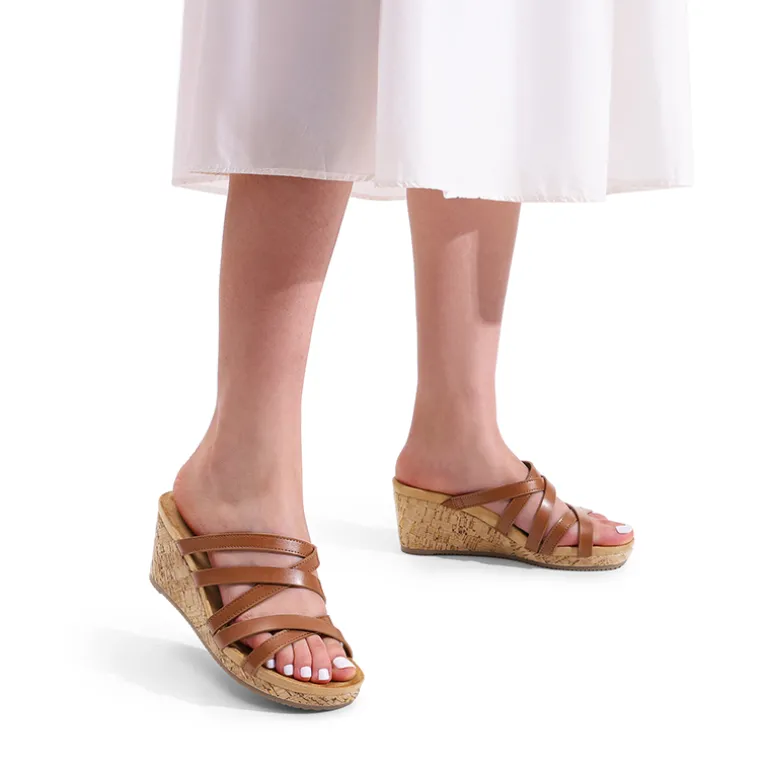 Velvety Layer Strappy Wedge Sandals