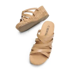 Velvety Layer Strappy Wedge Sandals