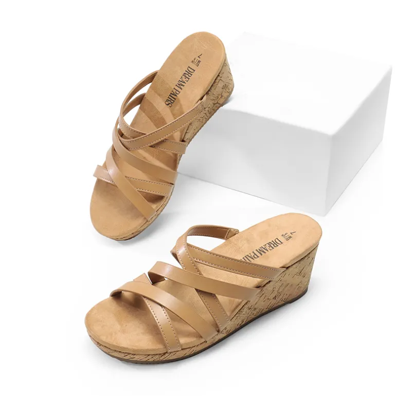 Velvety Layer Strappy Wedge Sandals