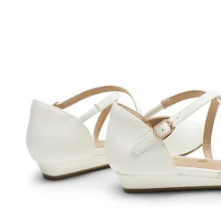 V-shaped Cutout Low Wedge Flats