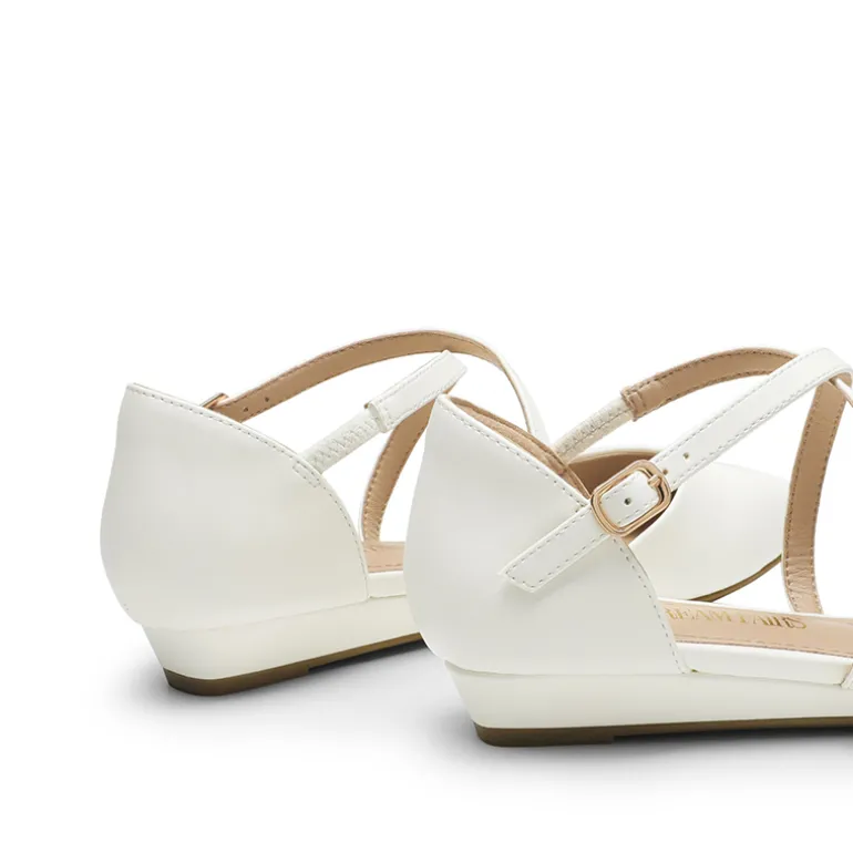 V-shaped Cutout Low Wedge Flats