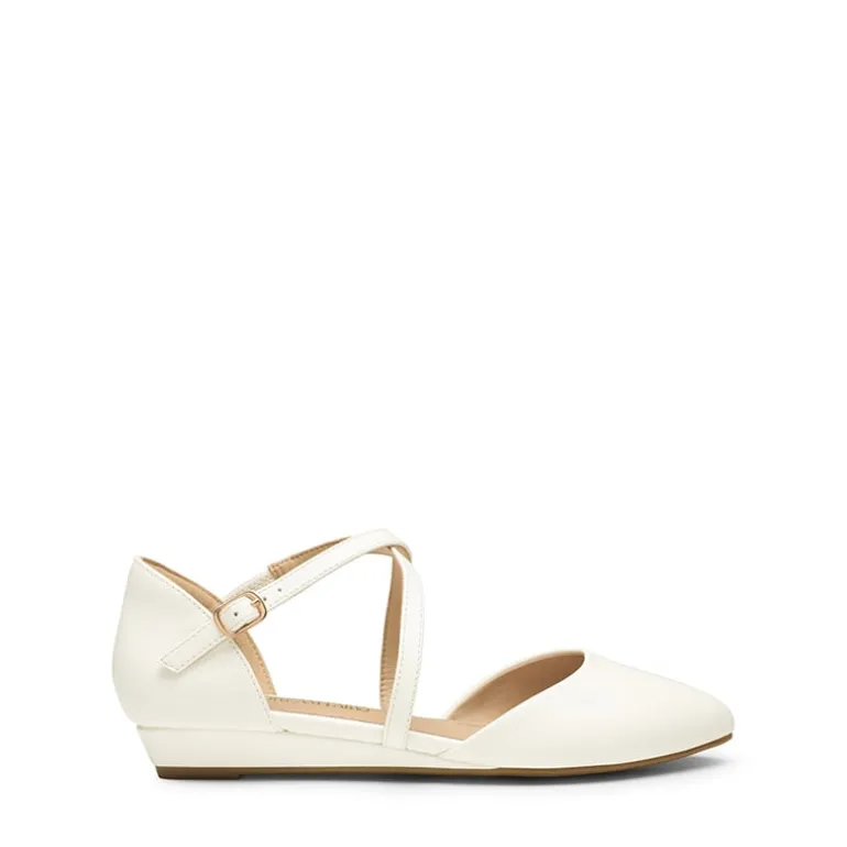 V-shaped Cutout Low Wedge Flats