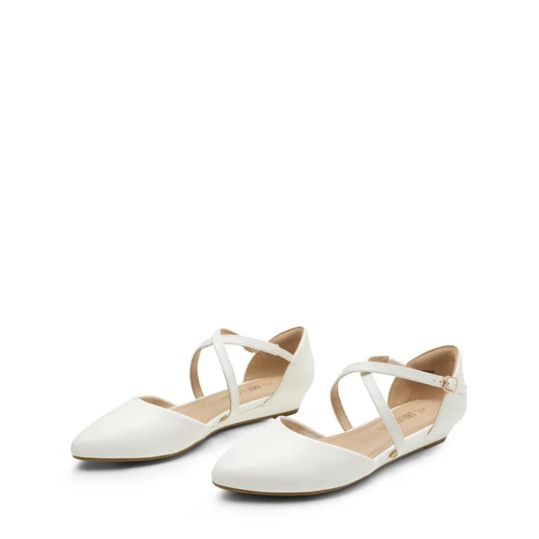 V-shaped Cutout Low Wedge Flats
