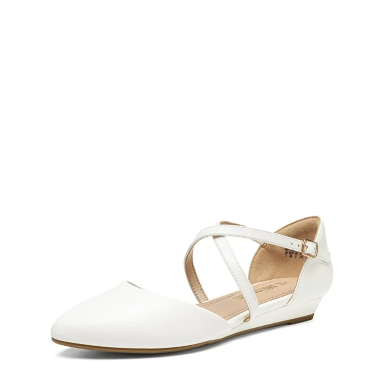 V-shaped Cutout Low Wedge Flats