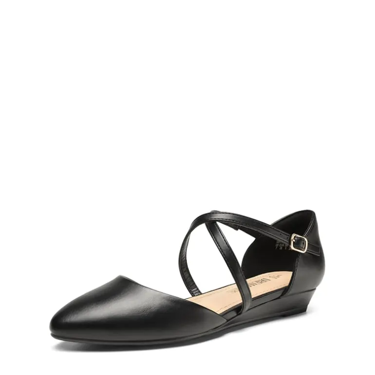 V-shaped Cutout Low Wedge Flats