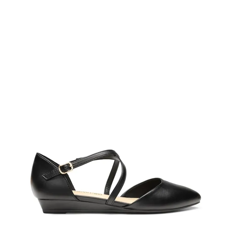 V-shaped Cutout Low Wedge Flats