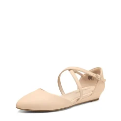 V-shaped Cutout Low Wedge Flats