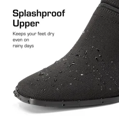 Waterproof Block Heel Knit Ankle Boots