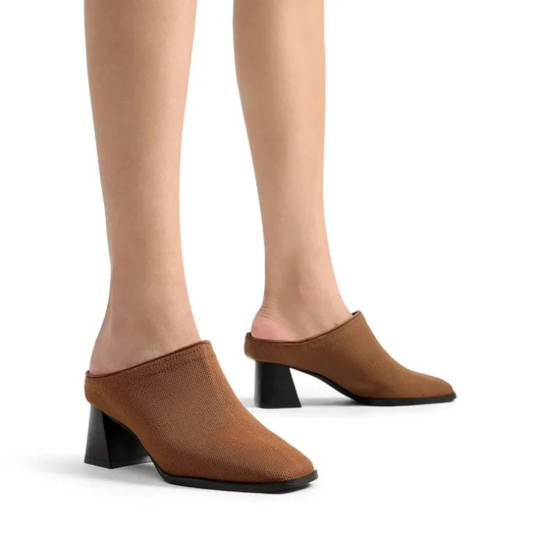Waterproof Block Heel Knit Ankle Boots