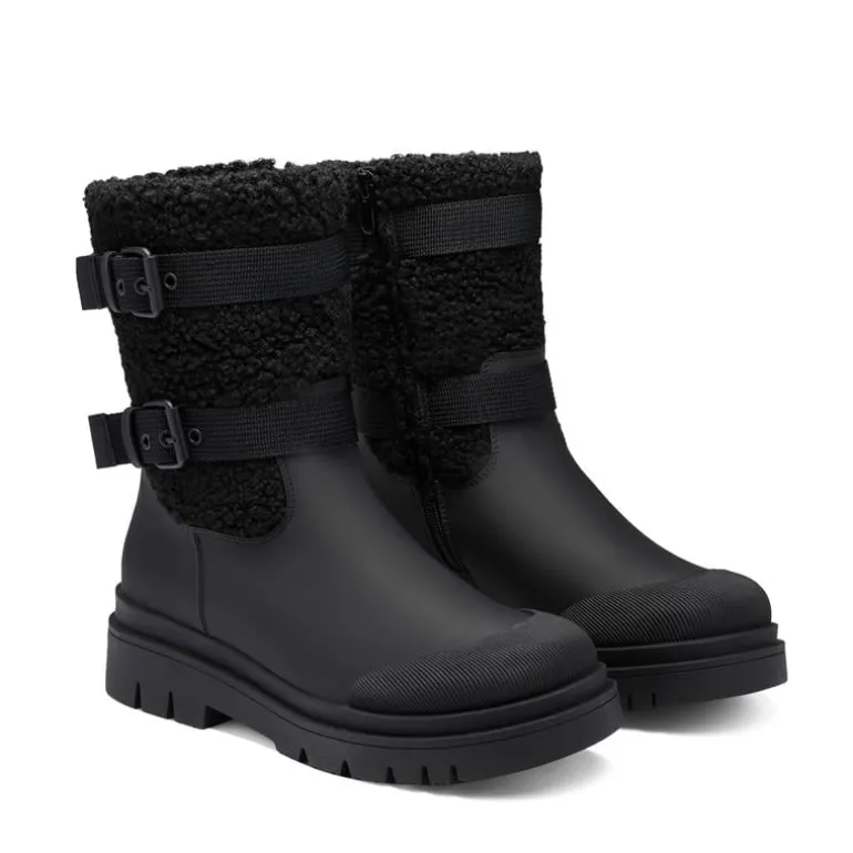Waterproof Fur Lining Mid Calf Snow Boots