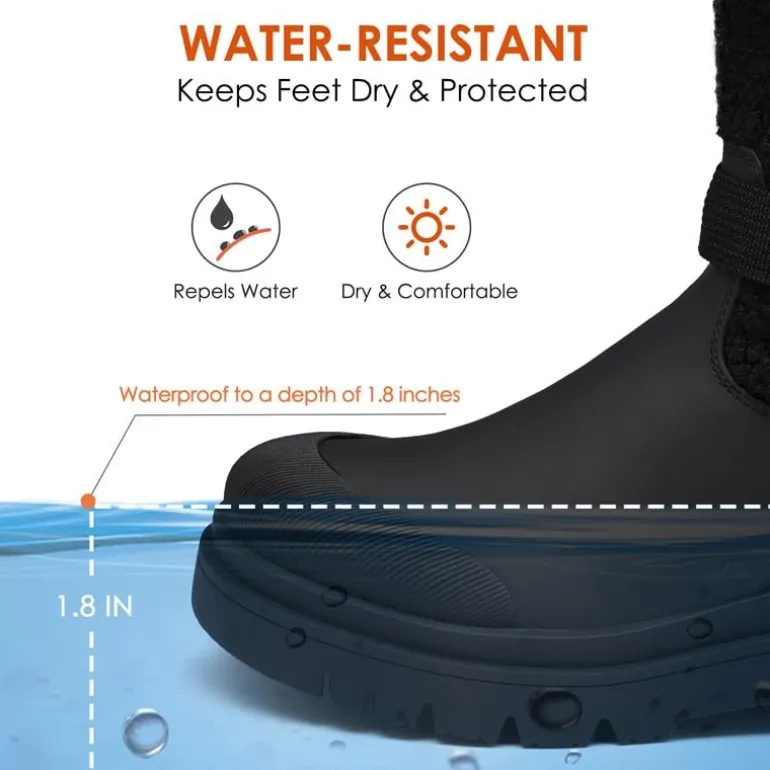 Waterproof Fur Lining Mid Calf Snow Boots