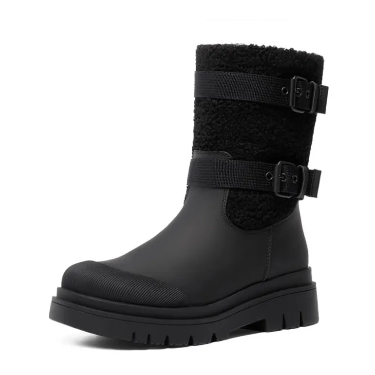 Waterproof Fur Lining Mid Calf Snow Boots