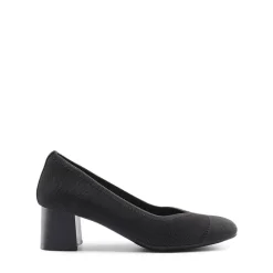 Water-Resistant Block Heel Knit Pumps