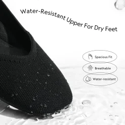 Water-Resistant Square-Toe Flats