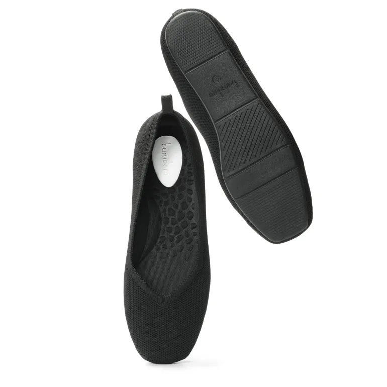 Water-Resistant Square-Toe Flats