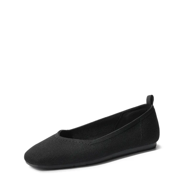 Water-Resistant Square-Toe Flats