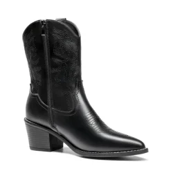 Western Chunky Heel Cowboy Ankle Boots