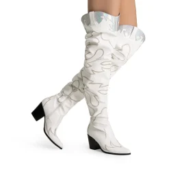 Western Embroidery Thigh High Boots